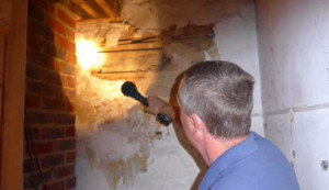 Our specialist surveyor inspecting the property for timber and damp defects